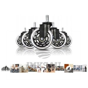 Žaidimų ir biuro kėdės guminiai ratukai (5vnt.)