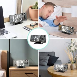 Laikrodis projektorius veidrodis LED 1